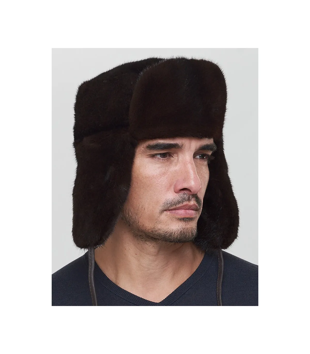 Mink Full Fur Russian Hat for Men: FurHatWorld.com