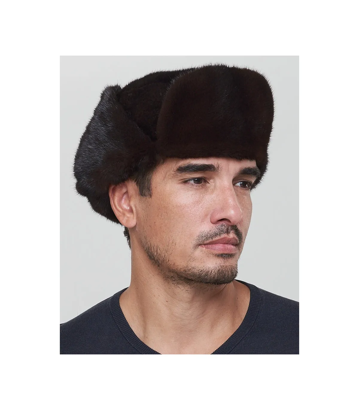 Mink Full Fur Russian Hat for Men: FurHatWorld.com