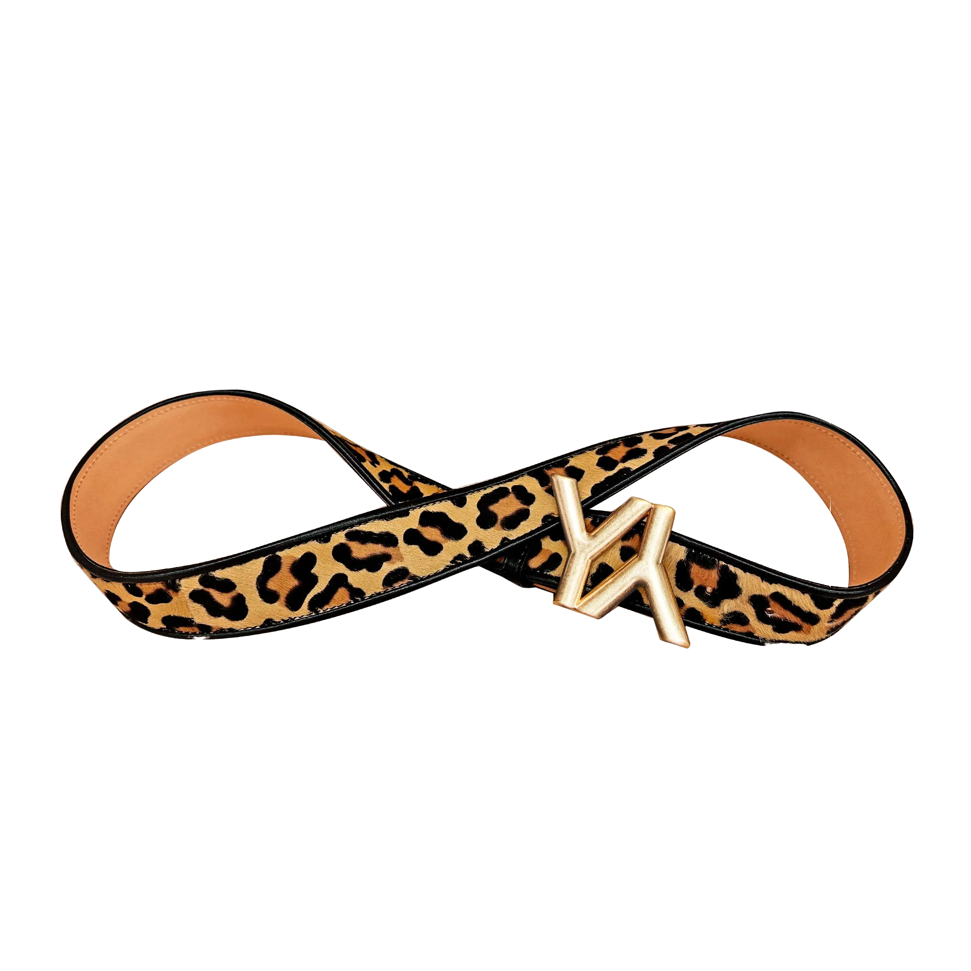 Monogram Buckle with belt calf hair leopard