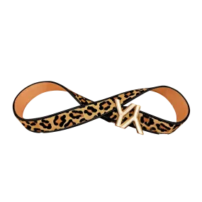 Monogram Buckle with belt calf hair leopard