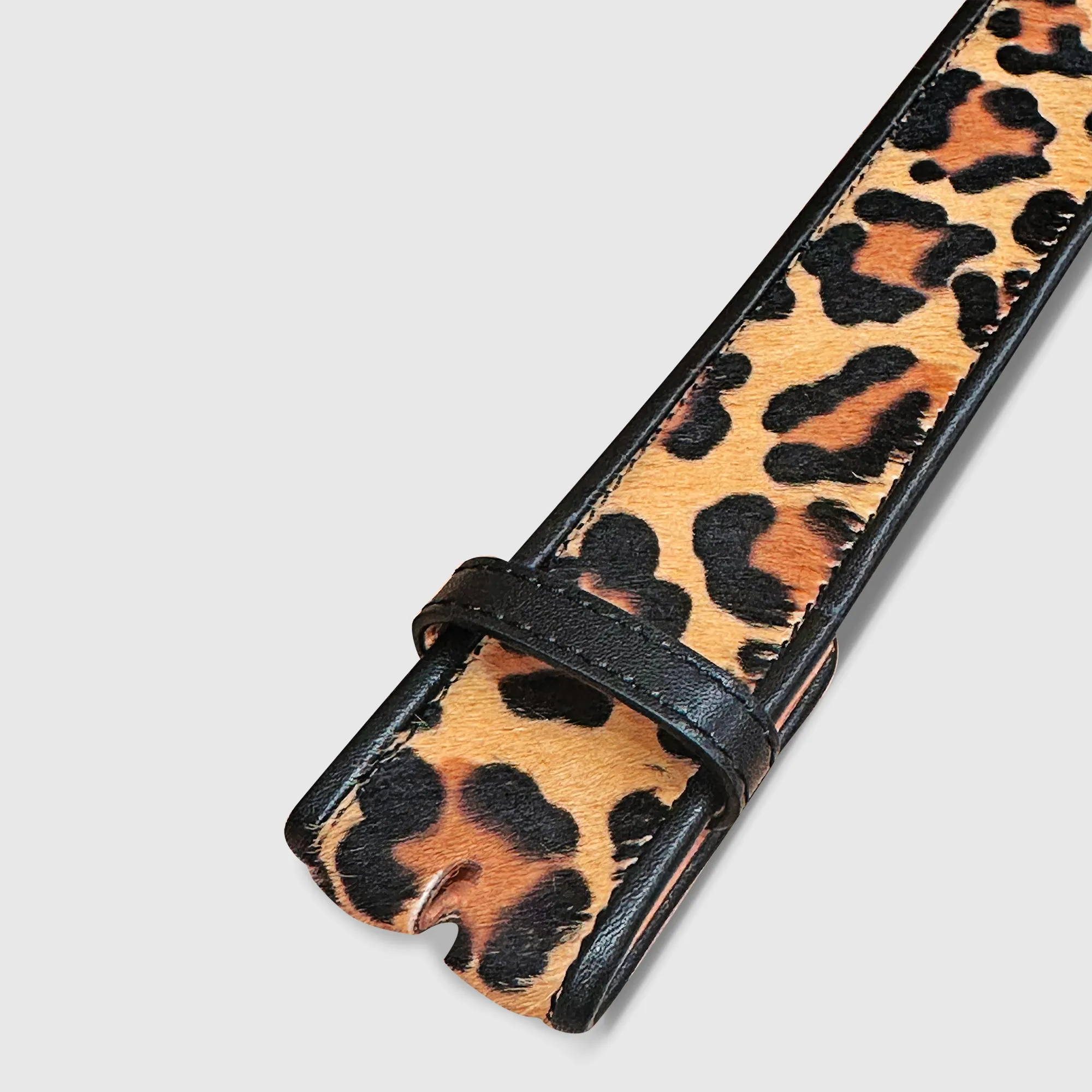 Monogram Buckle with belt calf hair leopard