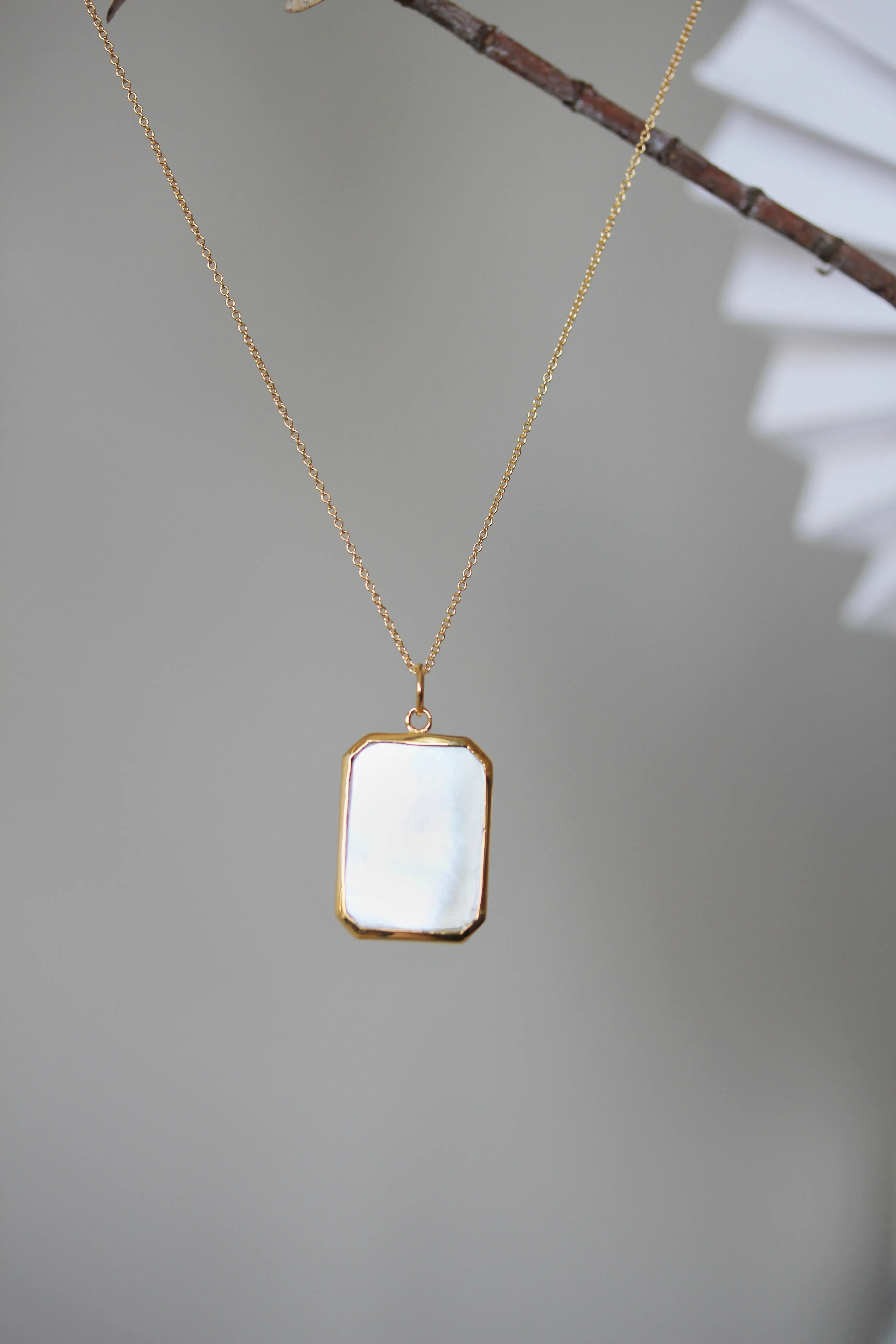 Mother of Pearl Frame Necklace