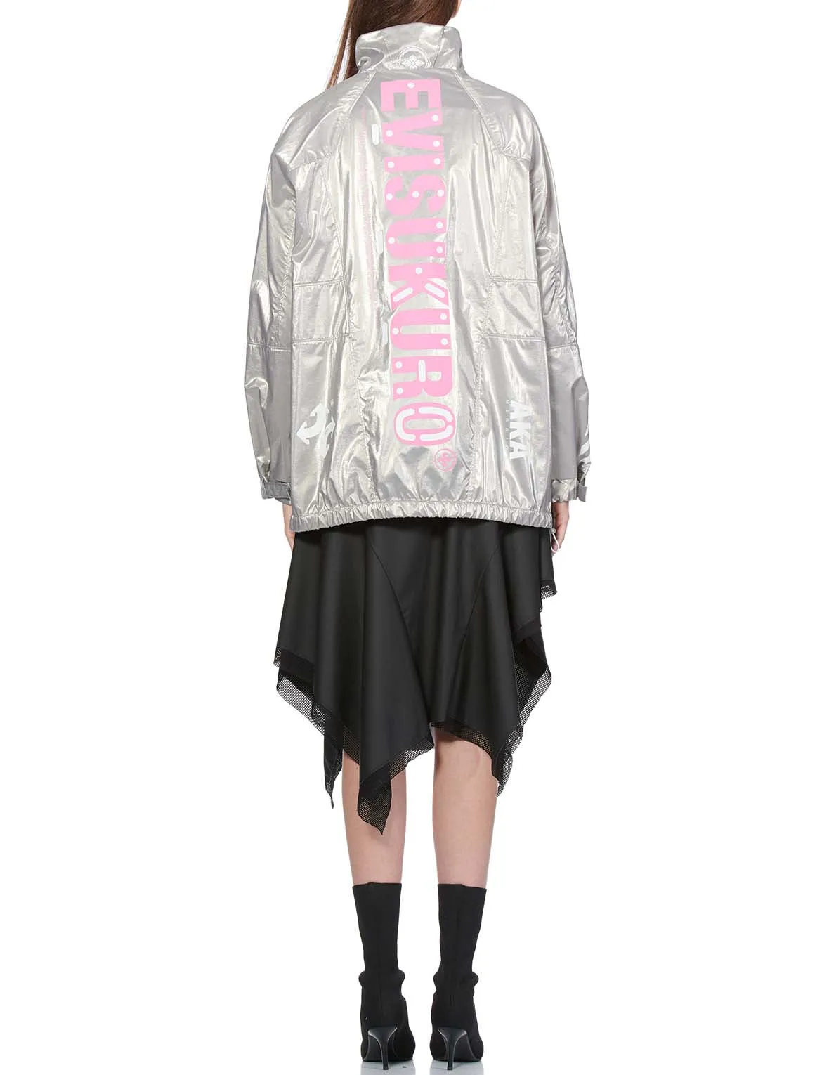 Multi Print Reflective Pullover Windbreaker Jacket