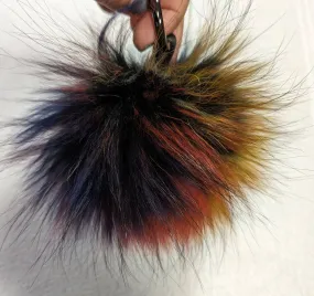 Multicolored fur key ring “key ring”