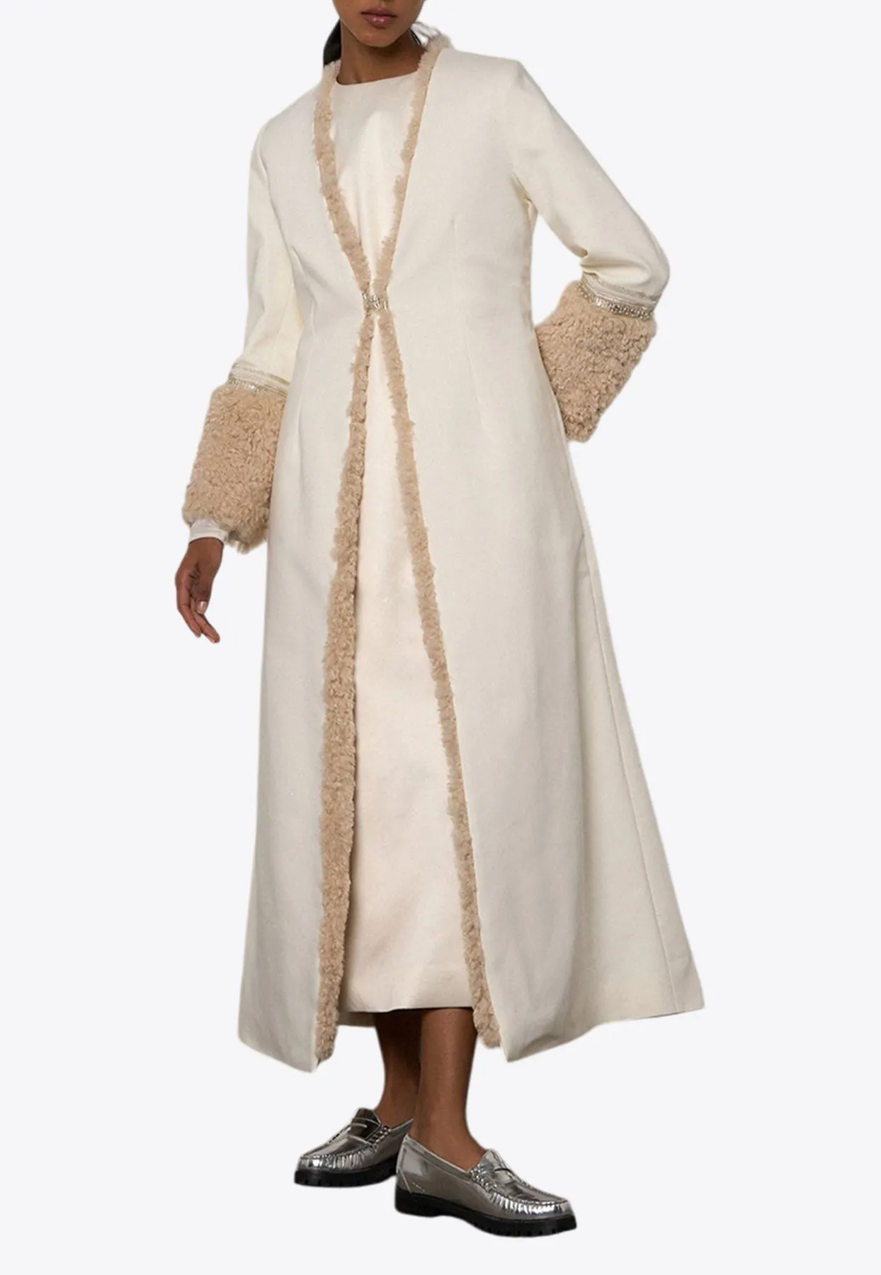 Naila Fur Trim Maxi Jacket