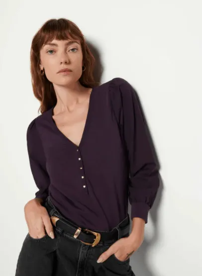 Nation Ivy Henley in Fig Jam