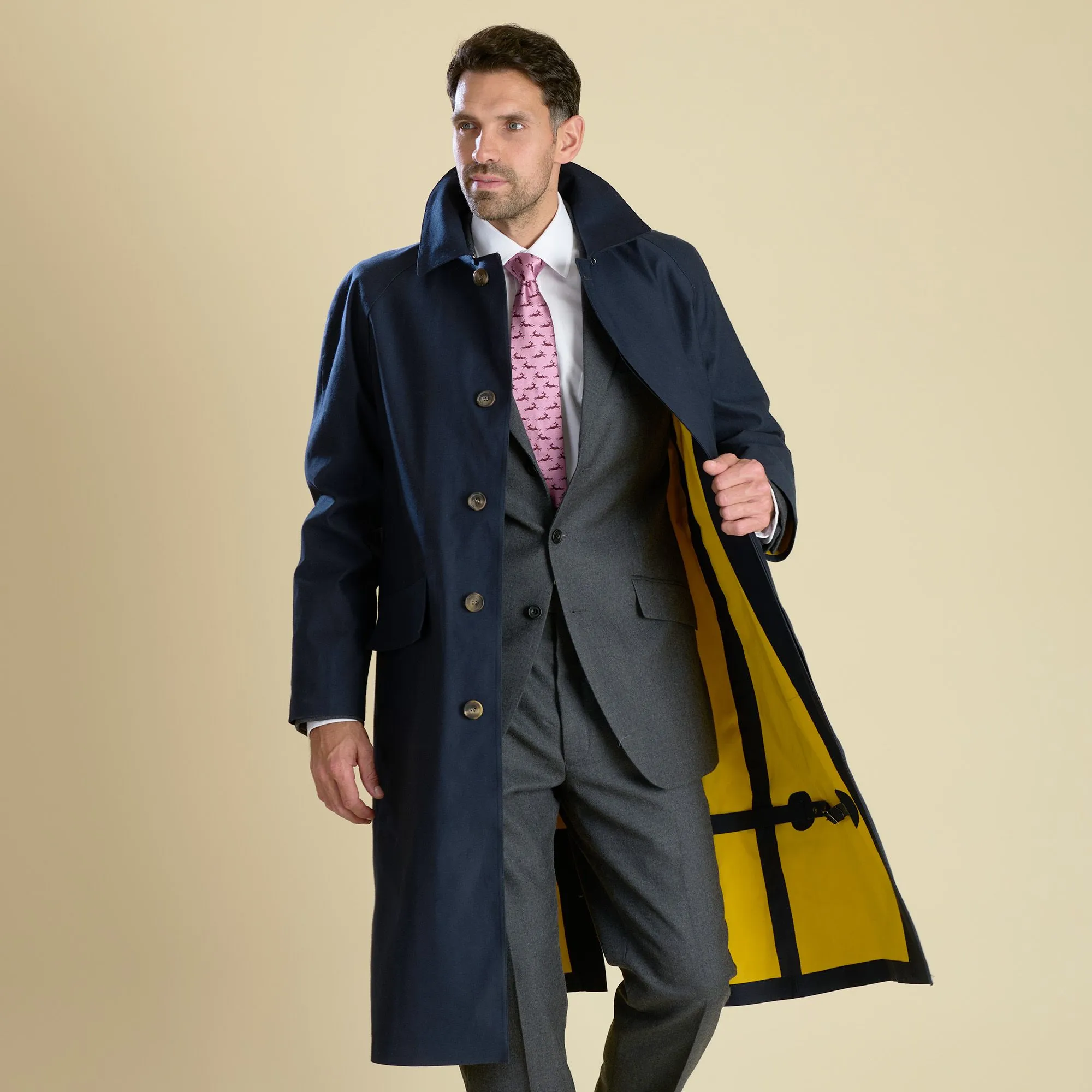 Navy Hampton Mackintosh Raincoat