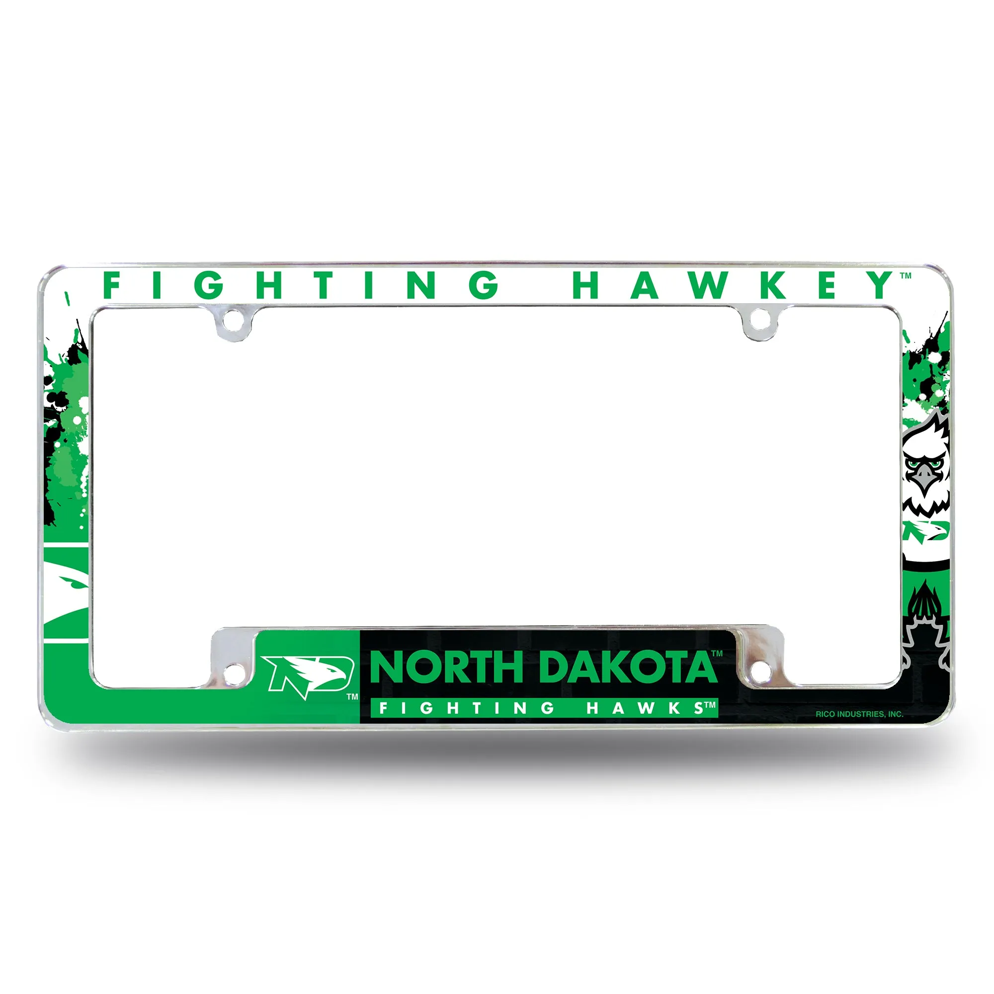 NCAA North Dakota Fighting Hawks All Over Chrome Frame