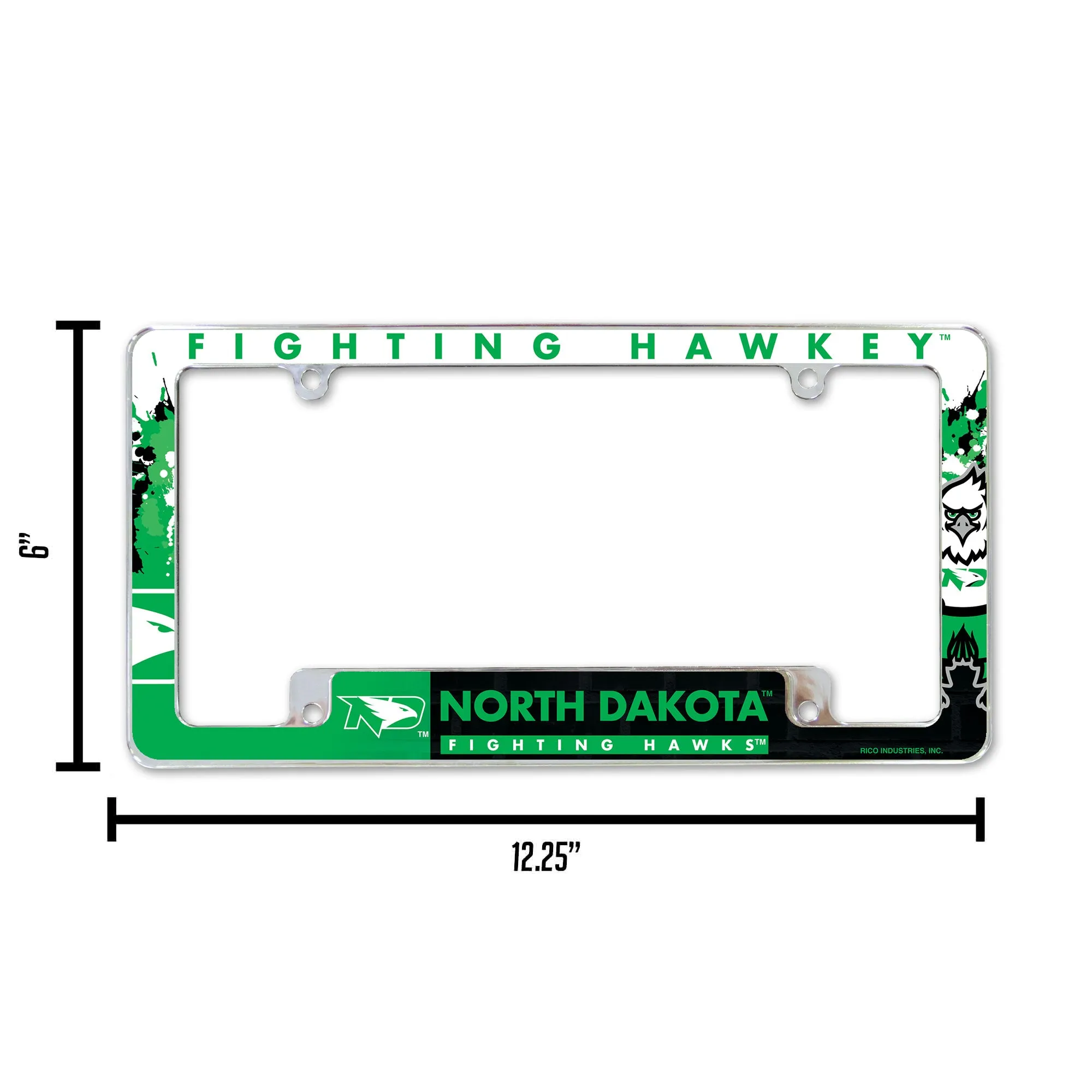 NCAA North Dakota Fighting Hawks All Over Chrome Frame