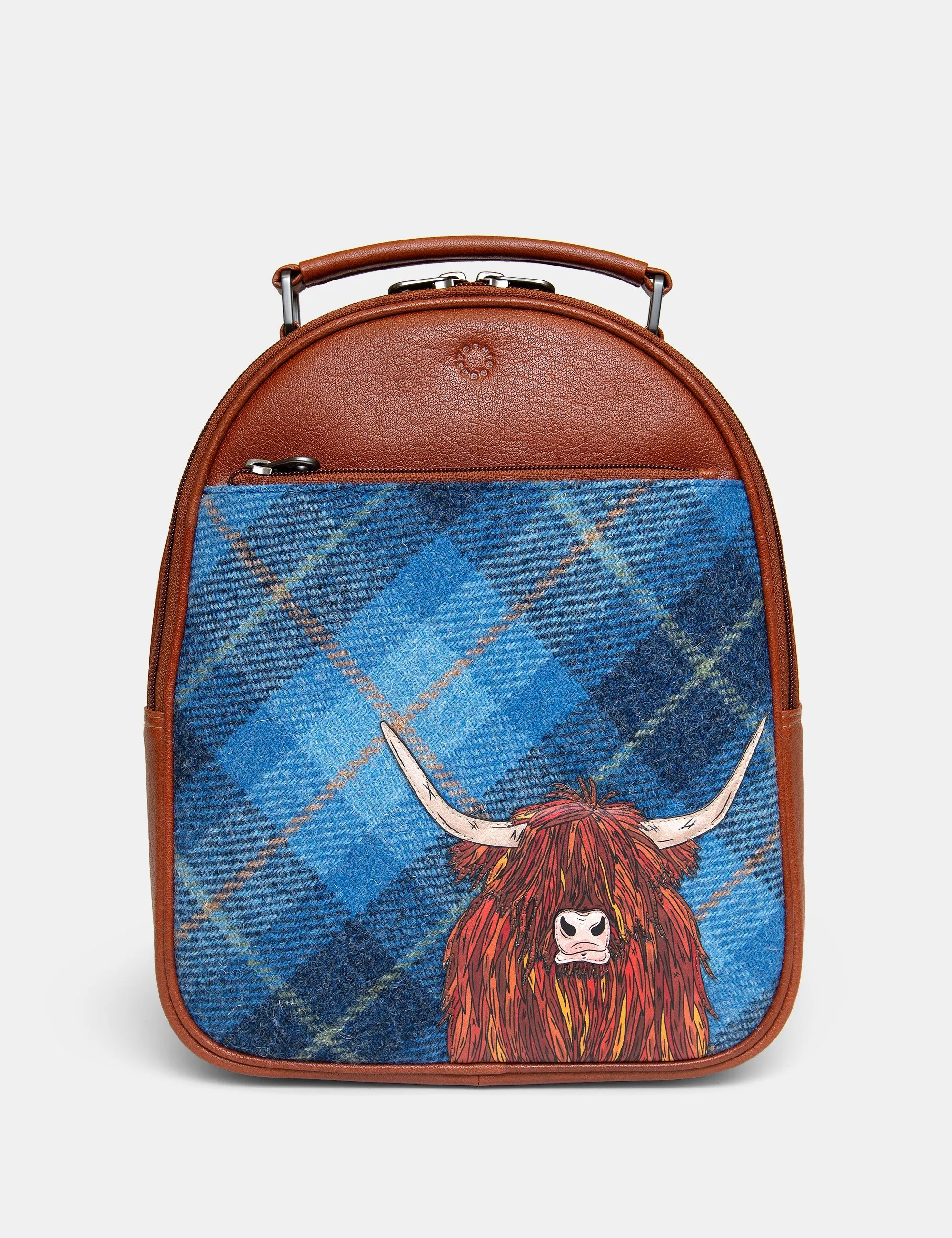 *NEW IN* Yoshi - Highland Cow Blue Harris Tweed Rucksack