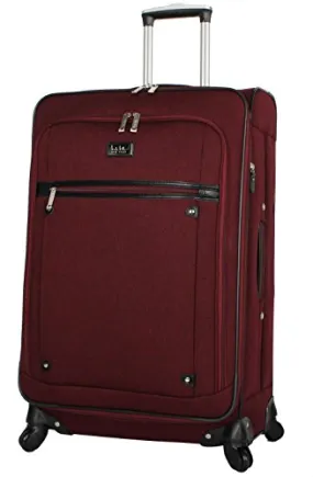 Nicole Miller Luggage Carry On 20 Expandable Softside Suitcase With Spinner Wheels (20 in, Rosalie Burgundy)