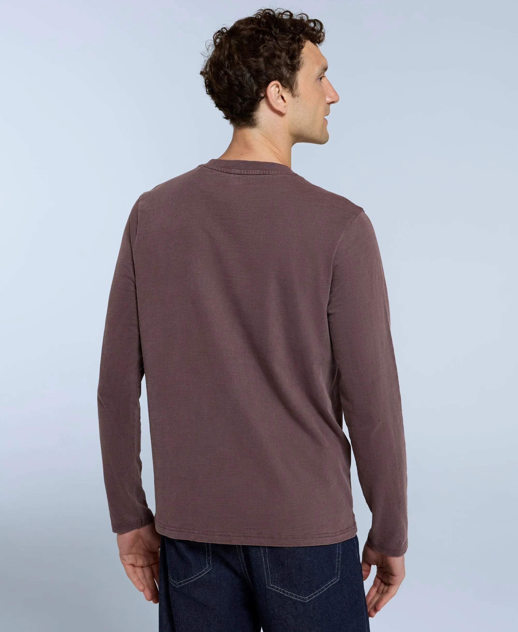 Noah Mens Henley Top - Burgundy