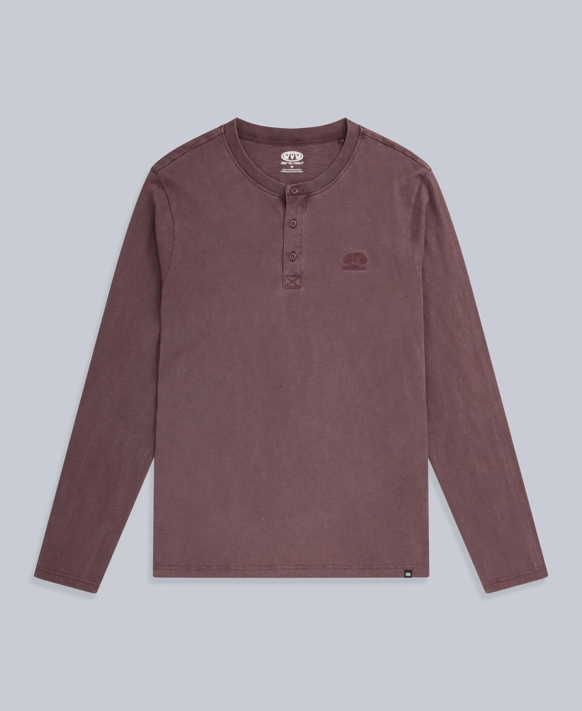 Noah Mens Henley Top - Burgundy