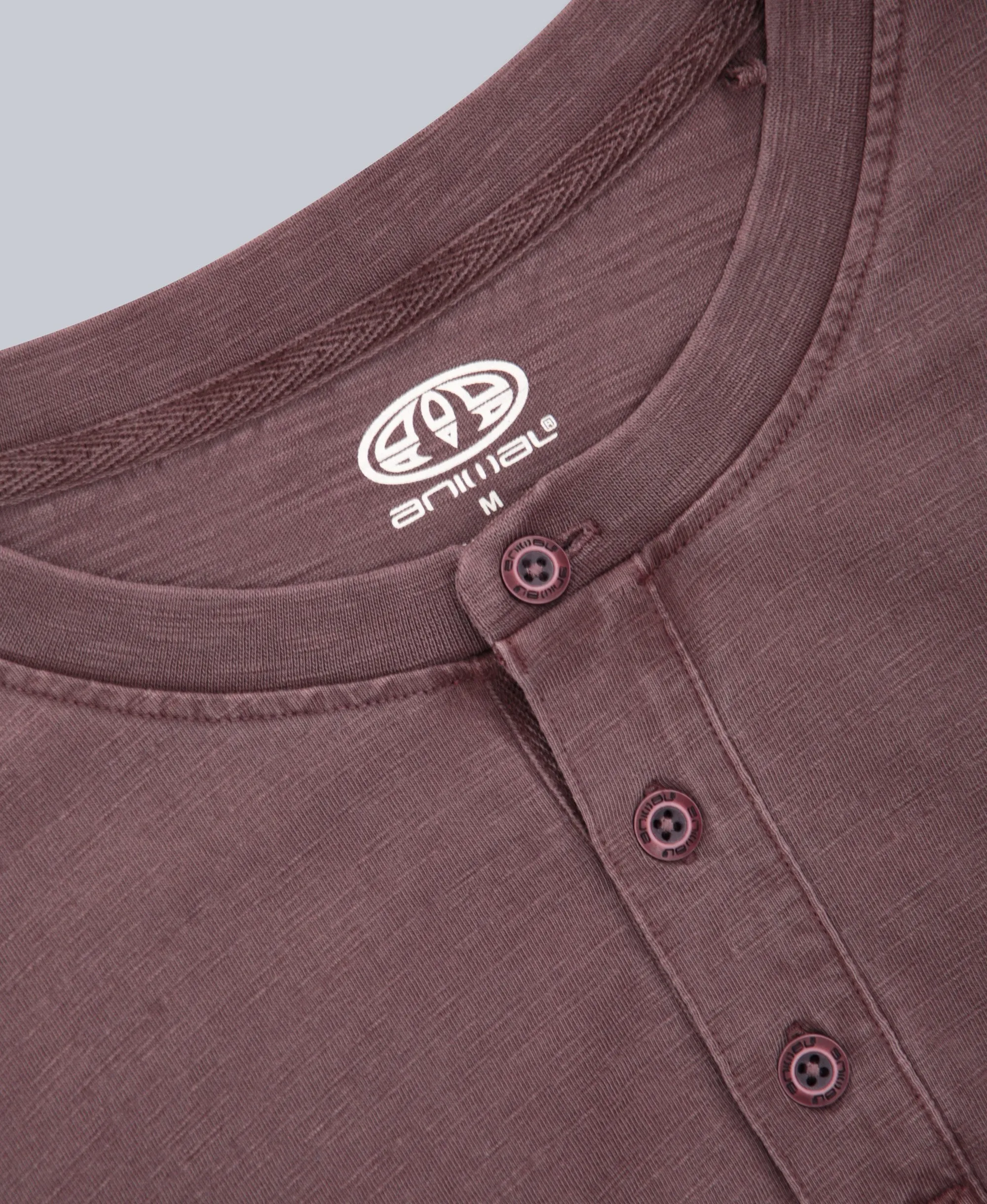 Noah Mens Henley Top - Burgundy