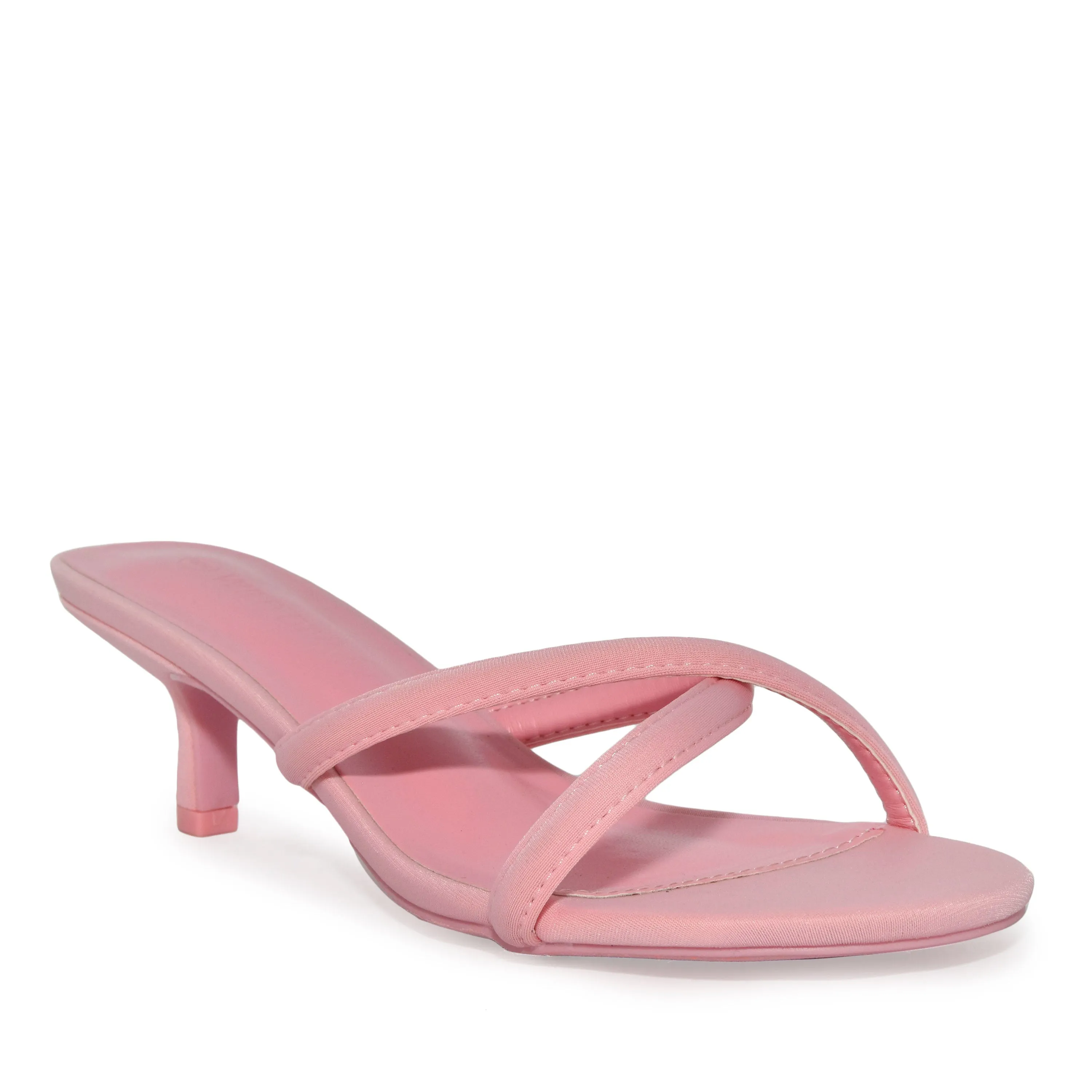 NOLITA-01 Minimalist Strappy Crisscross Low Kitten Heel Sandals