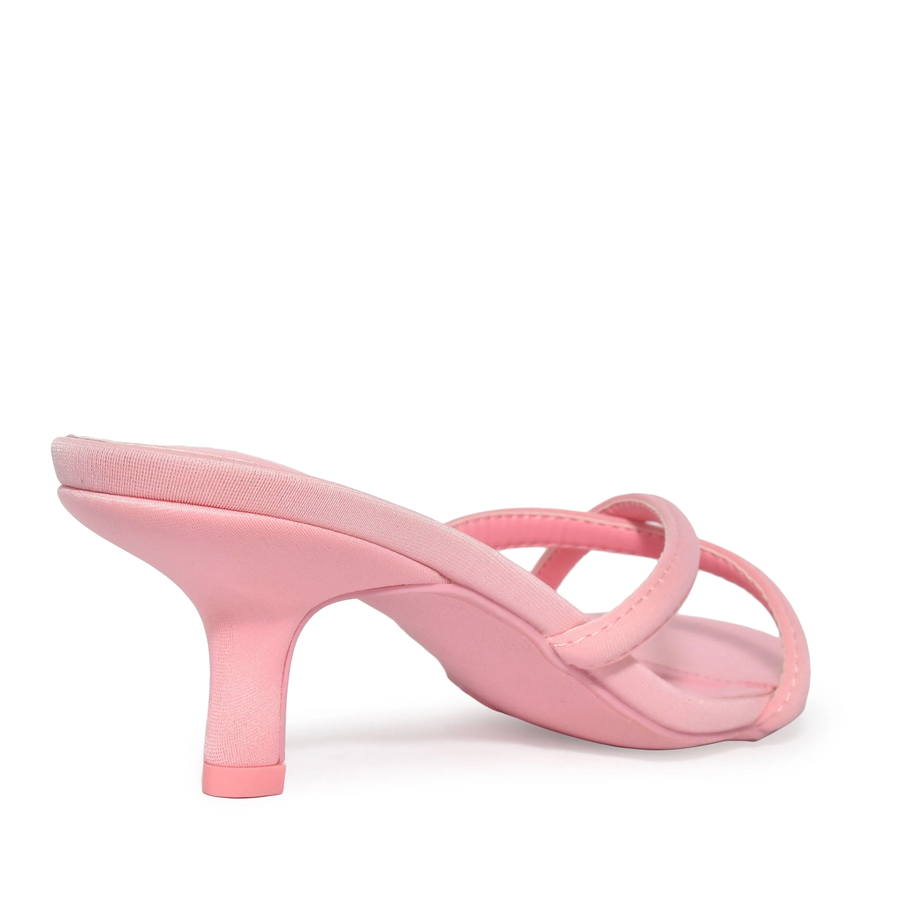 NOLITA-01 Minimalist Strappy Crisscross Low Kitten Heel Sandals