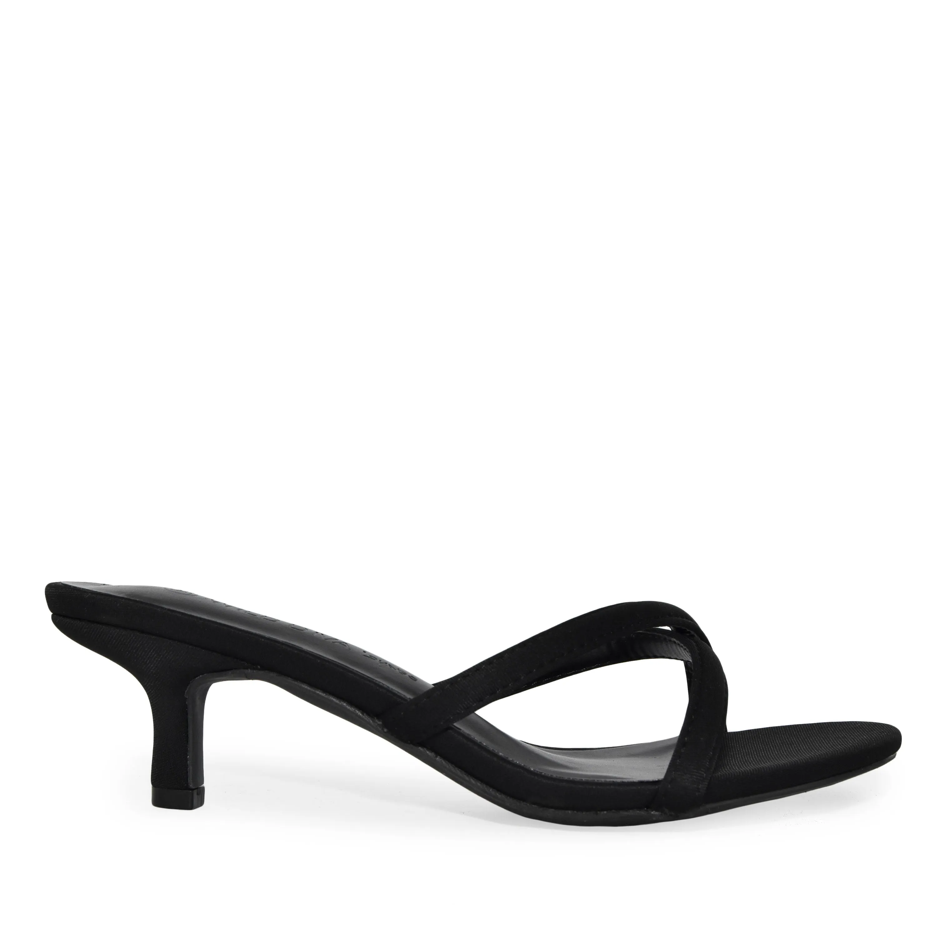 NOLITA-01 Minimalist Strappy Crisscross Low Kitten Heel Sandals