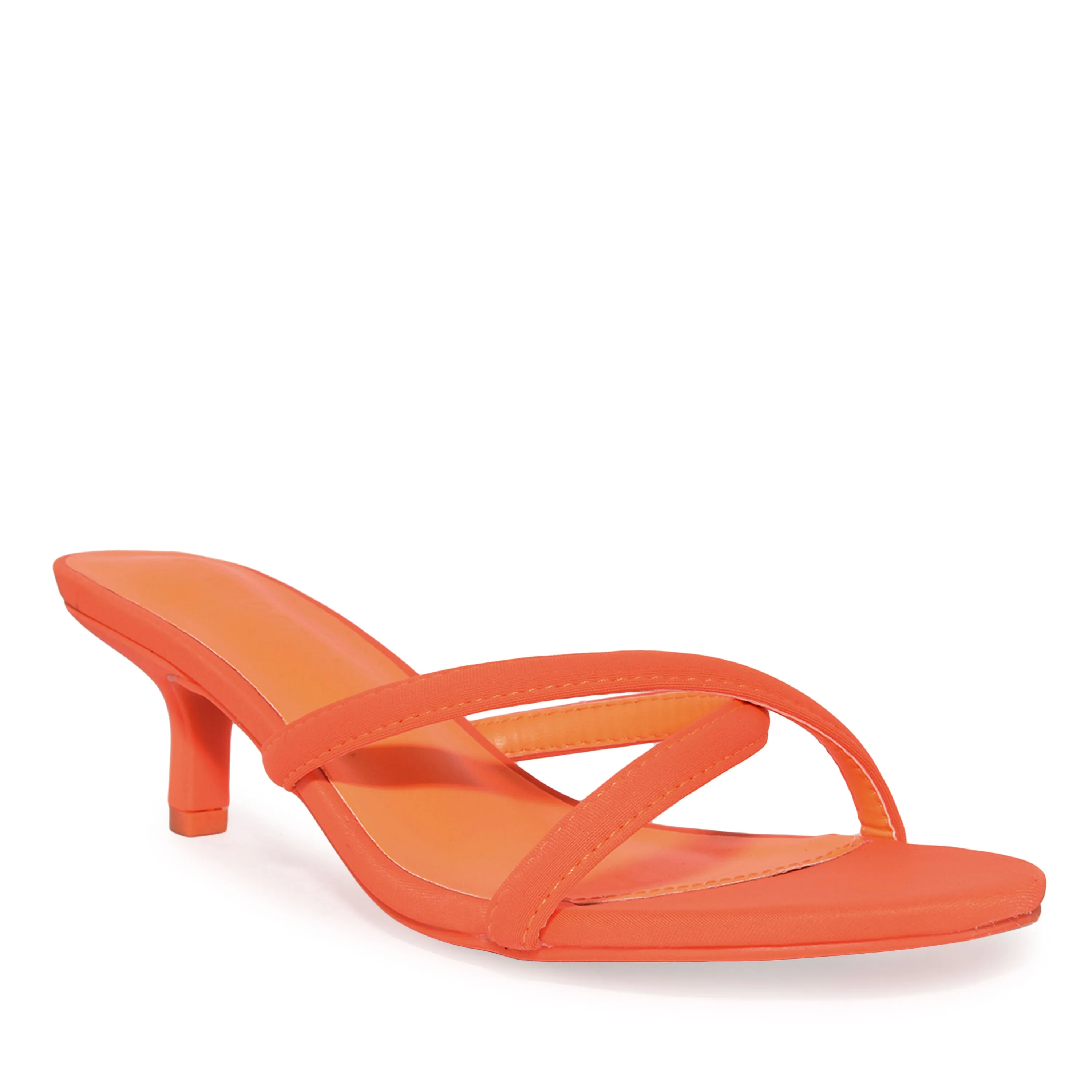 NOLITA-01 Minimalist Strappy Crisscross Low Kitten Heel Sandals