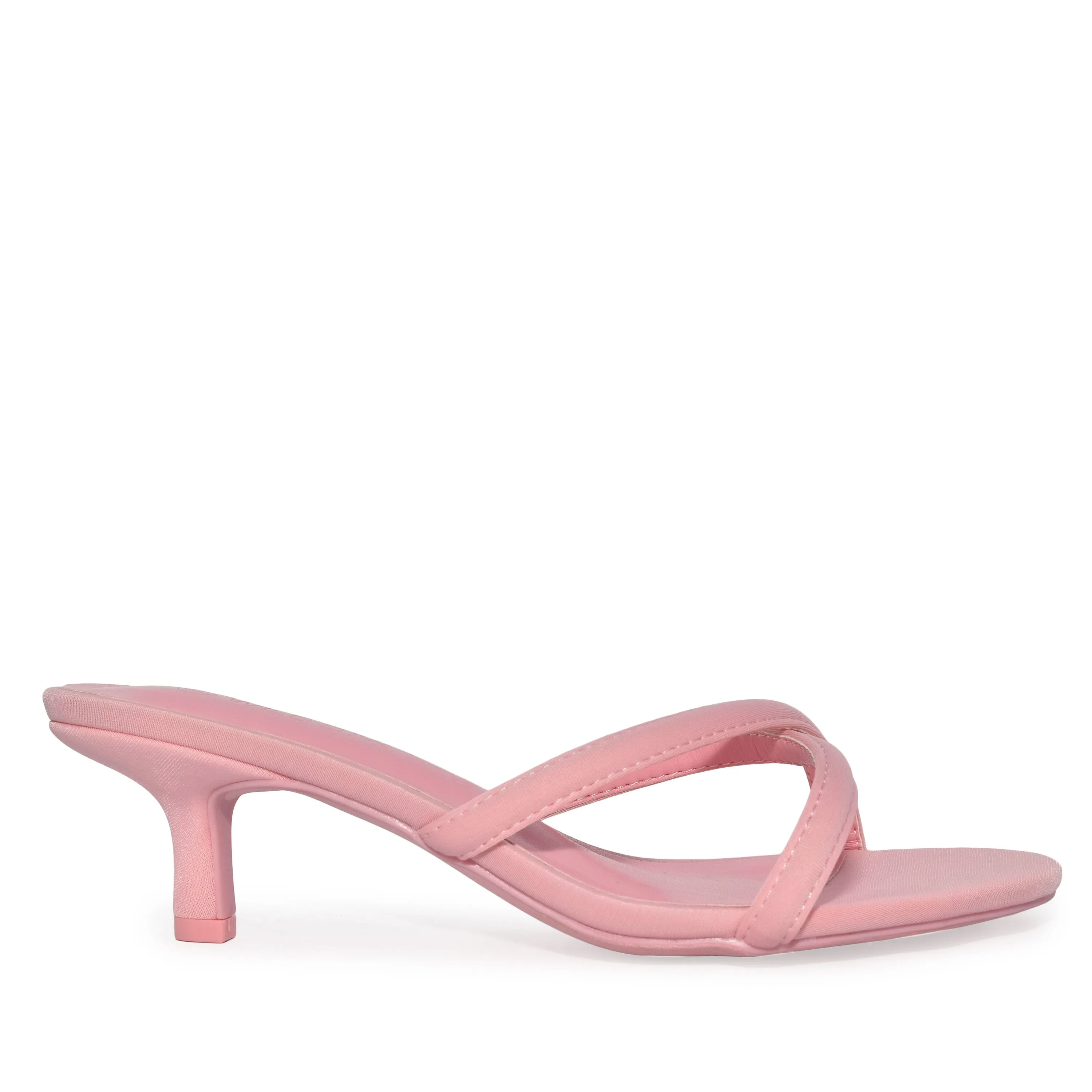 NOLITA-01 Minimalist Strappy Crisscross Low Kitten Heel Sandals