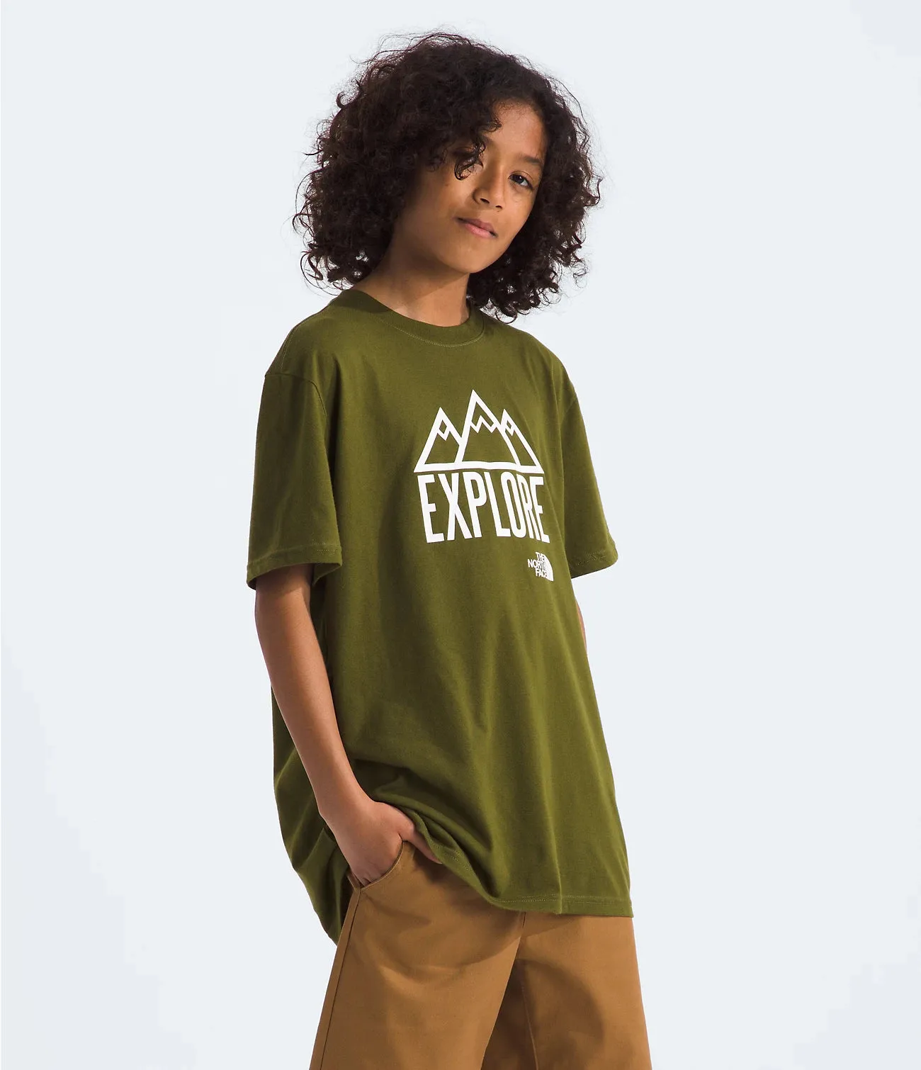 North Face Boys' Graphic SS Tee Forest Olive