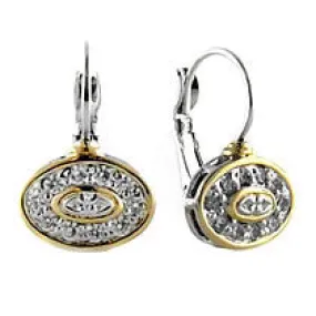 O-Link Collection French Wire Filigree Oval CZ Earring by John Medeiros