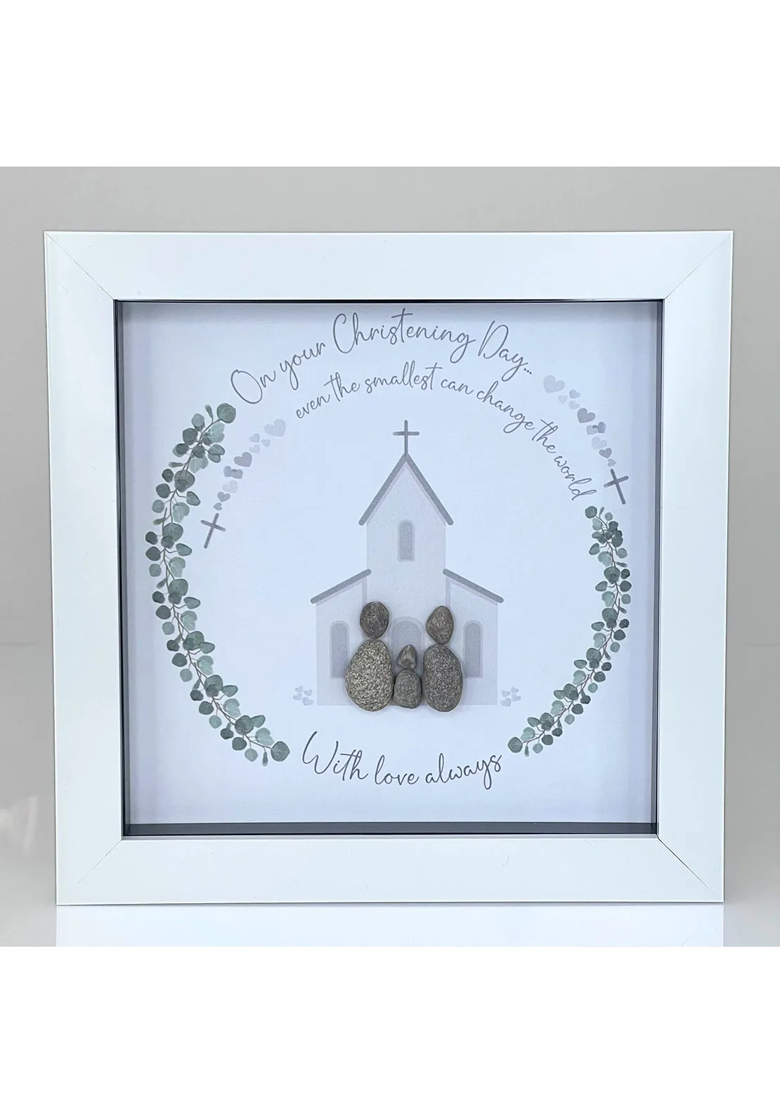 On Your Christening Day Pebble Frame