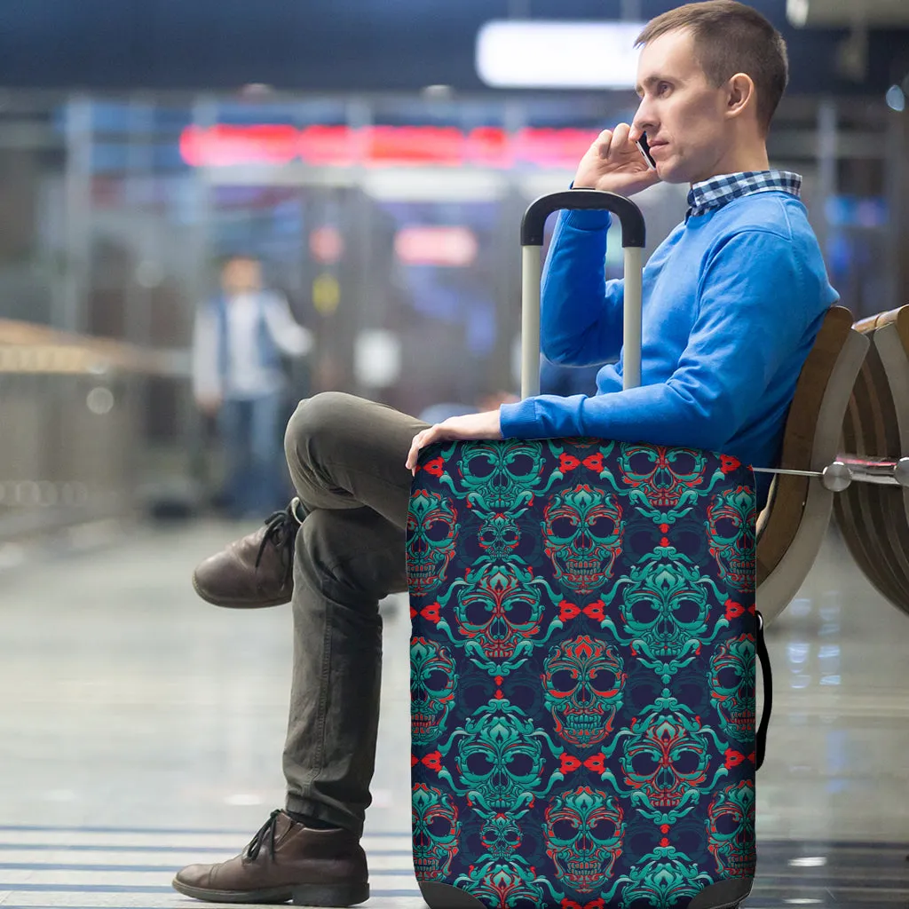 Ornamental Sugar Skull Luggage Cover