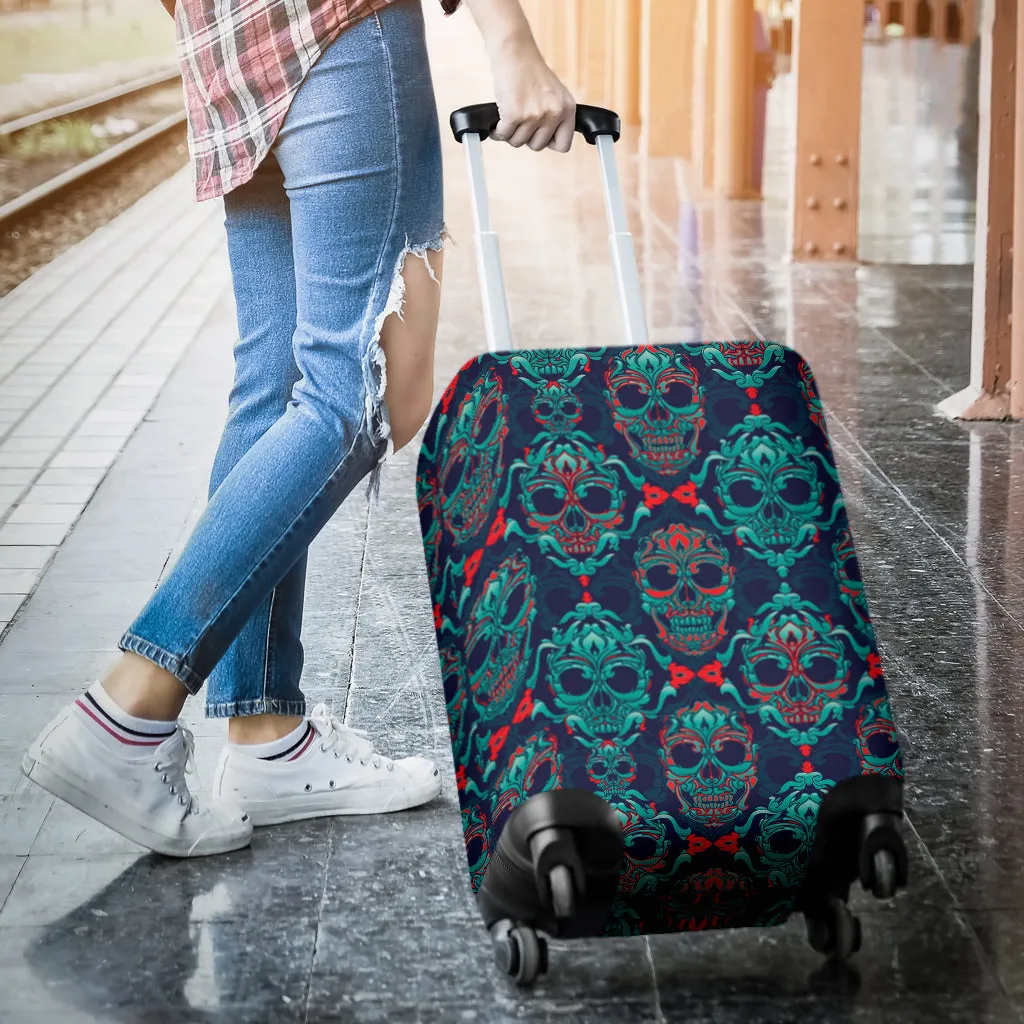 Ornamental Sugar Skull Luggage Cover