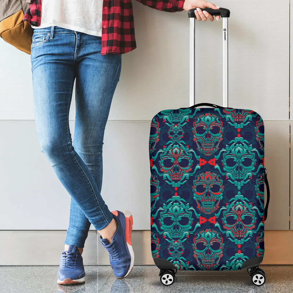 Ornamental Sugar Skull Luggage Cover