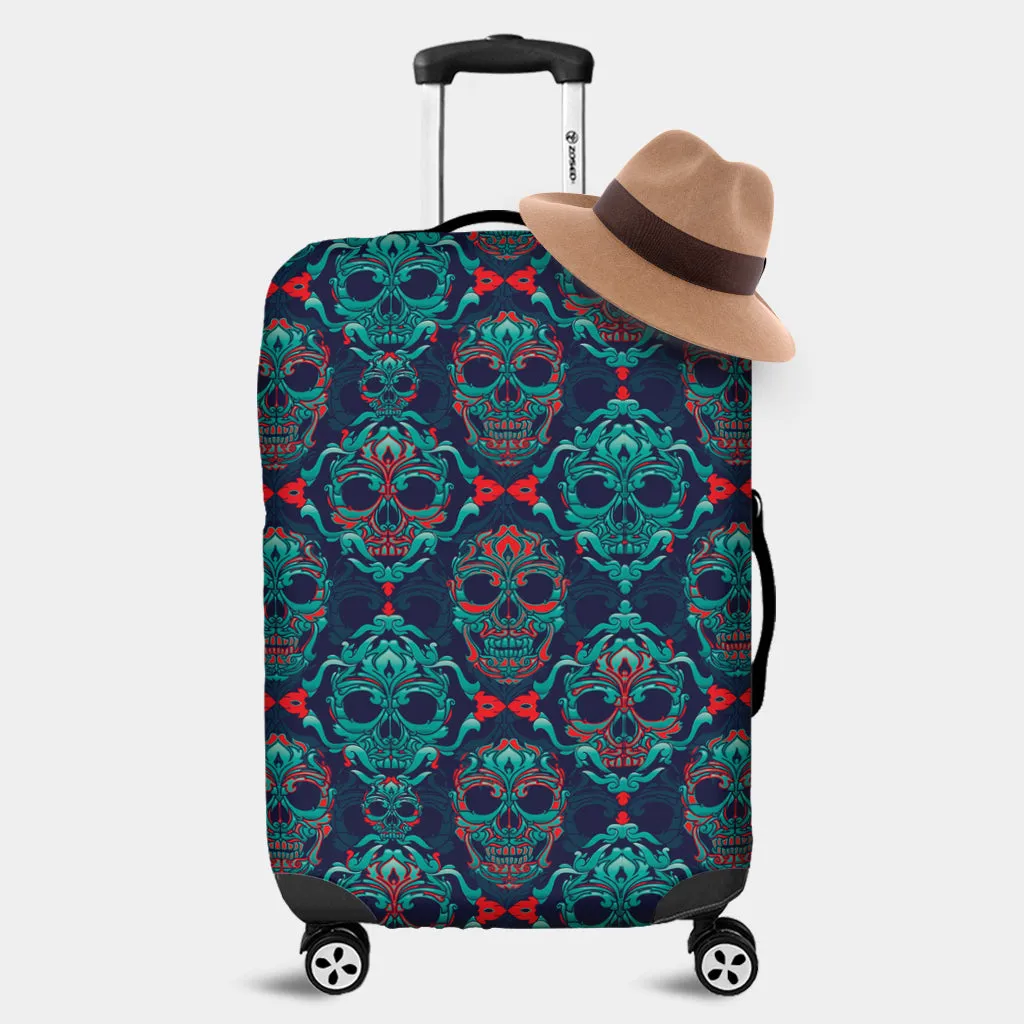 Ornamental Sugar Skull Luggage Cover