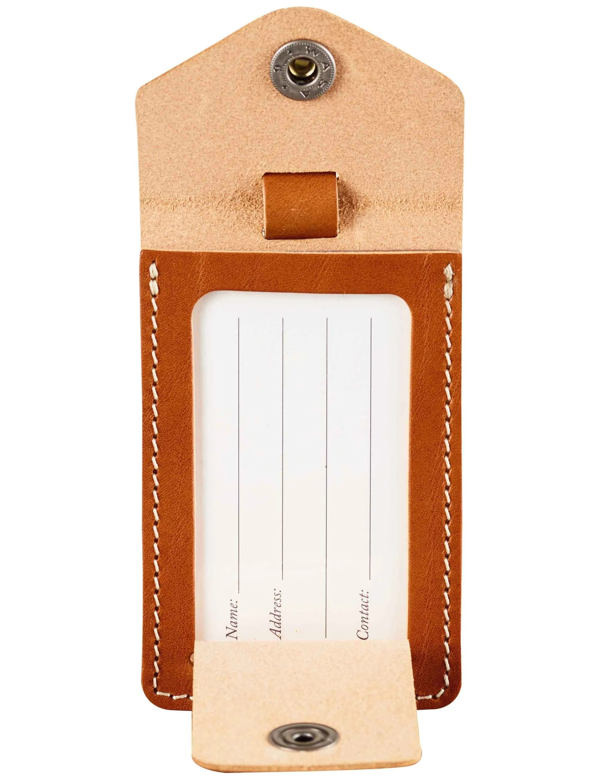 Ovik Leather Luggage Tag - Cognac