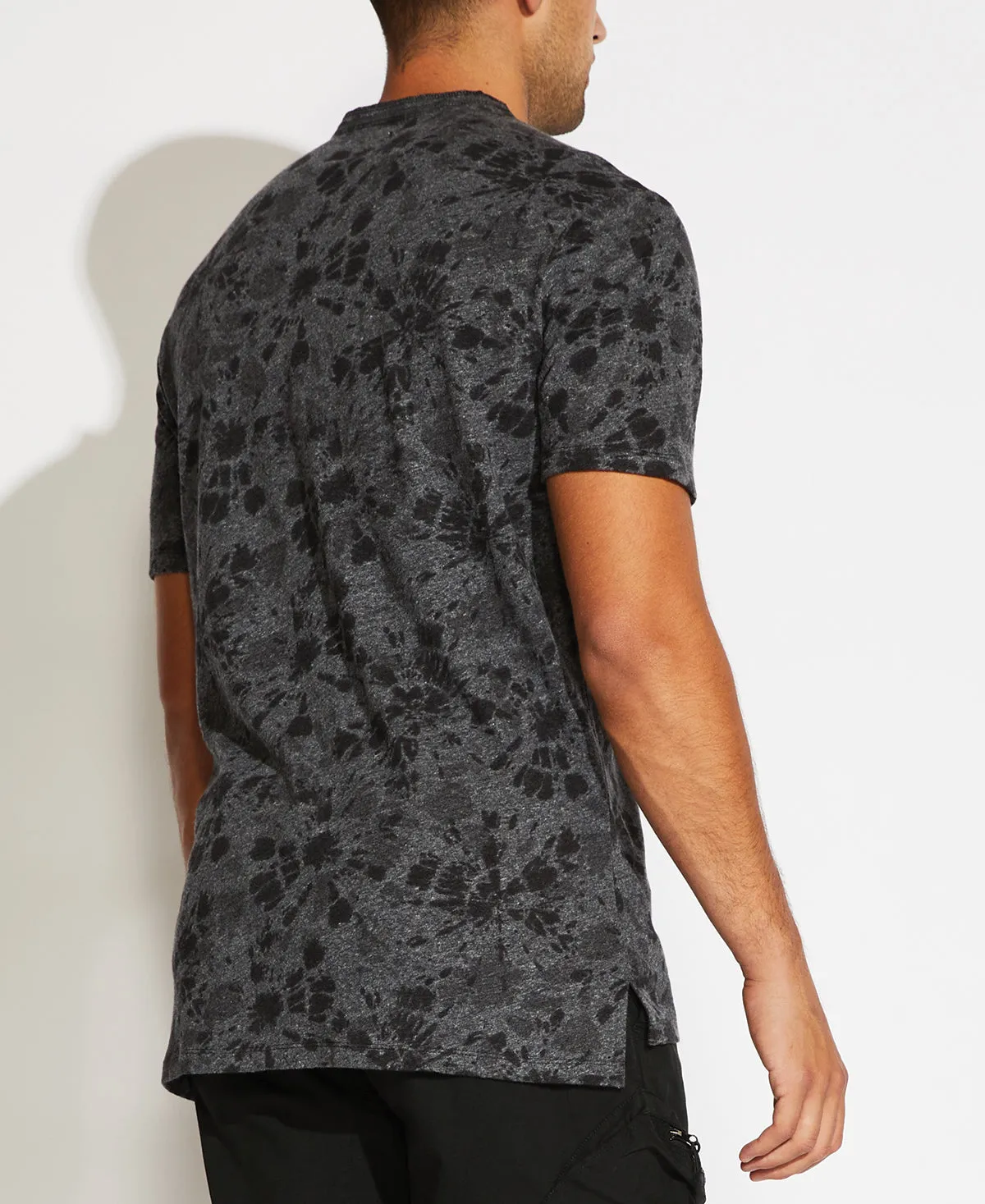 Palu Printed Henley T-Shirt (Heather Black)