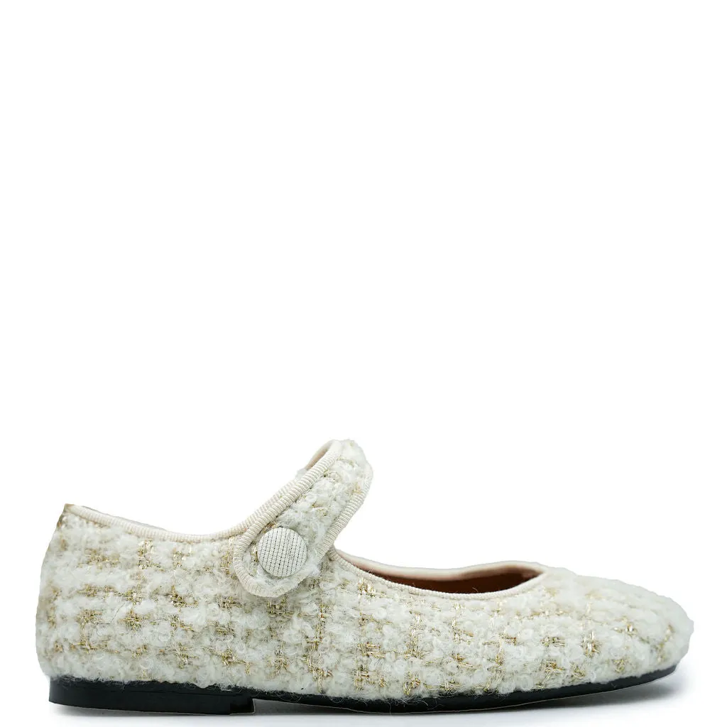 Papanatas Cream Tweed Mary Jane