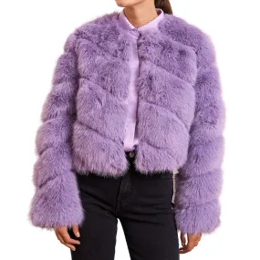 PAULA FAUX FUR SHORT JACKET LILAC