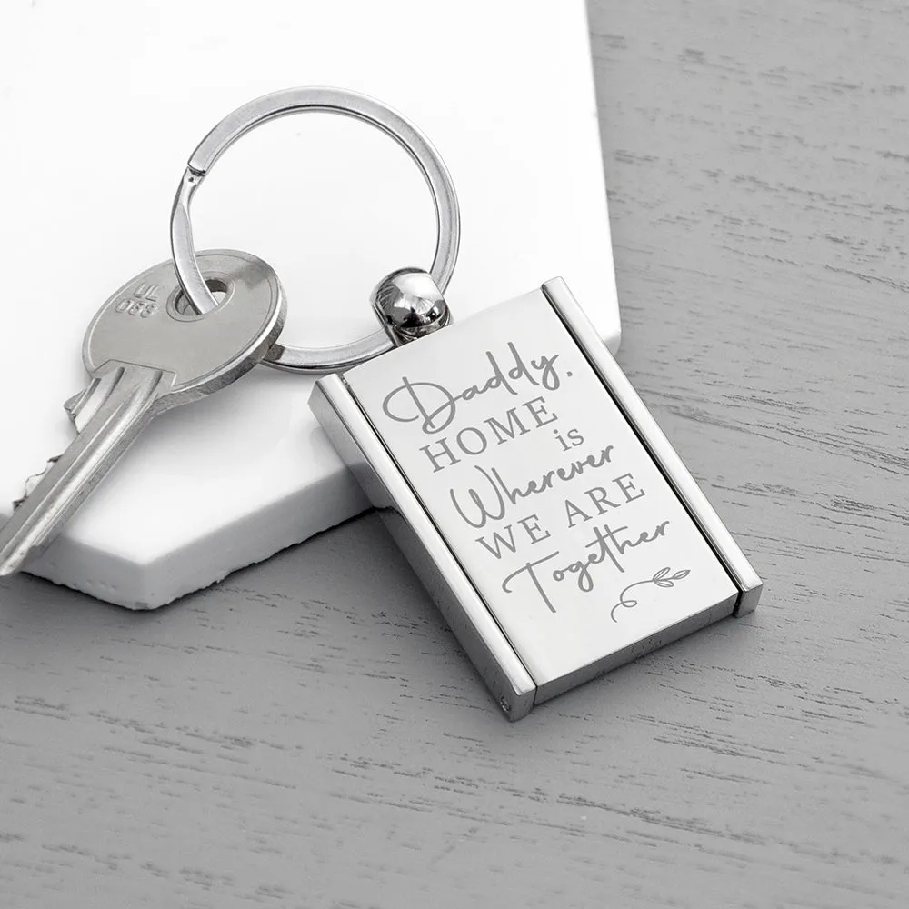 Personalised Home with Daddy Frame Keyring