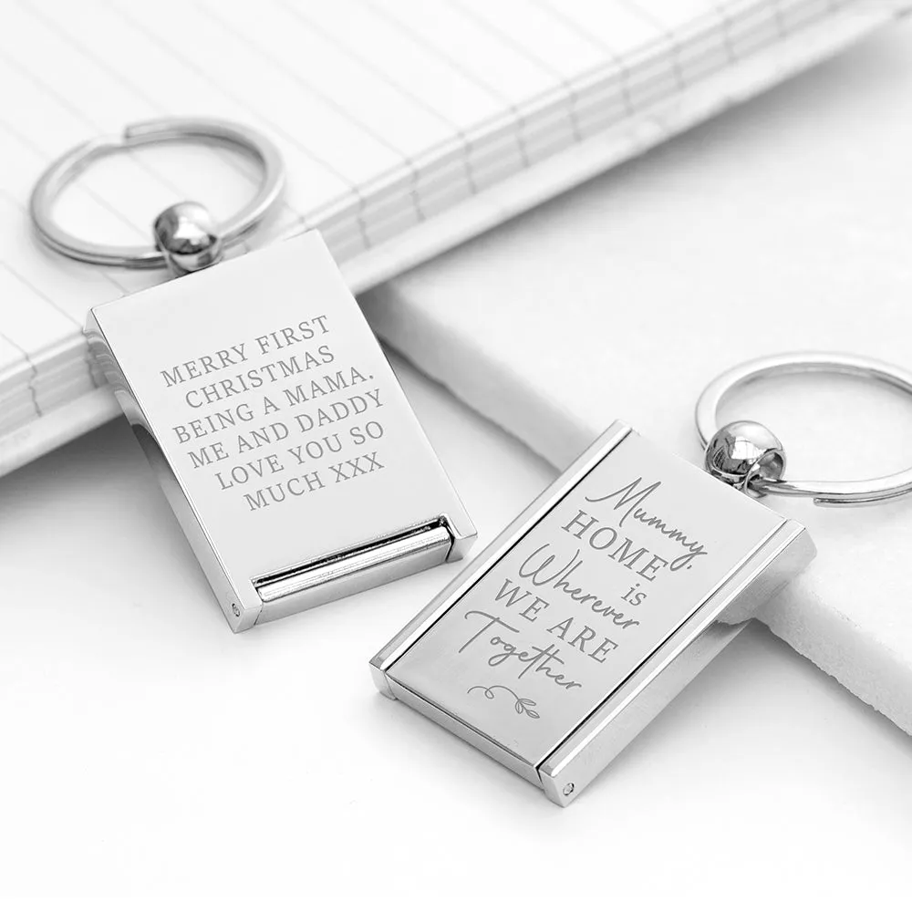 Personalised Home With Mummy Frame Keyring