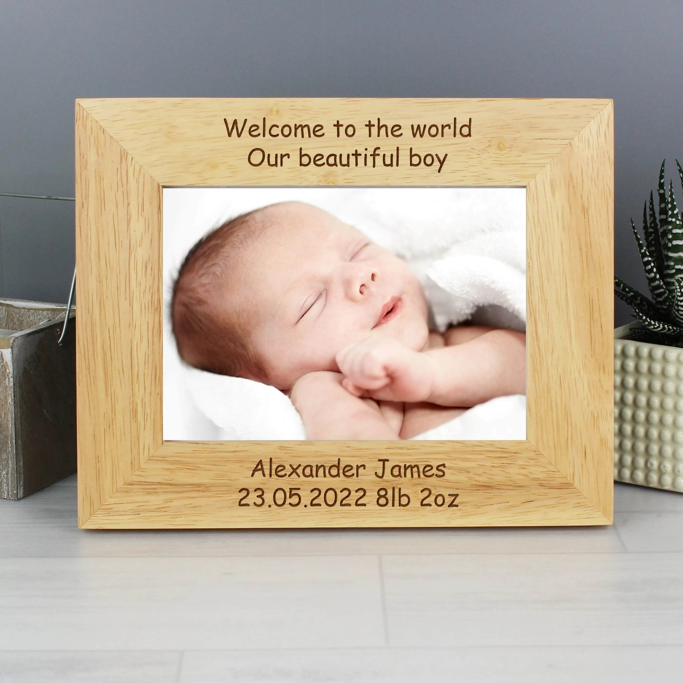 Personalised Landscape 5x7 Landscape Wooden Photo Frame