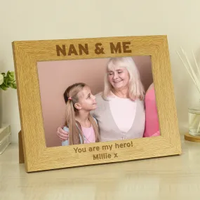 Personalised Nan & Me 5x7 Landscape Wooden Photo Frame