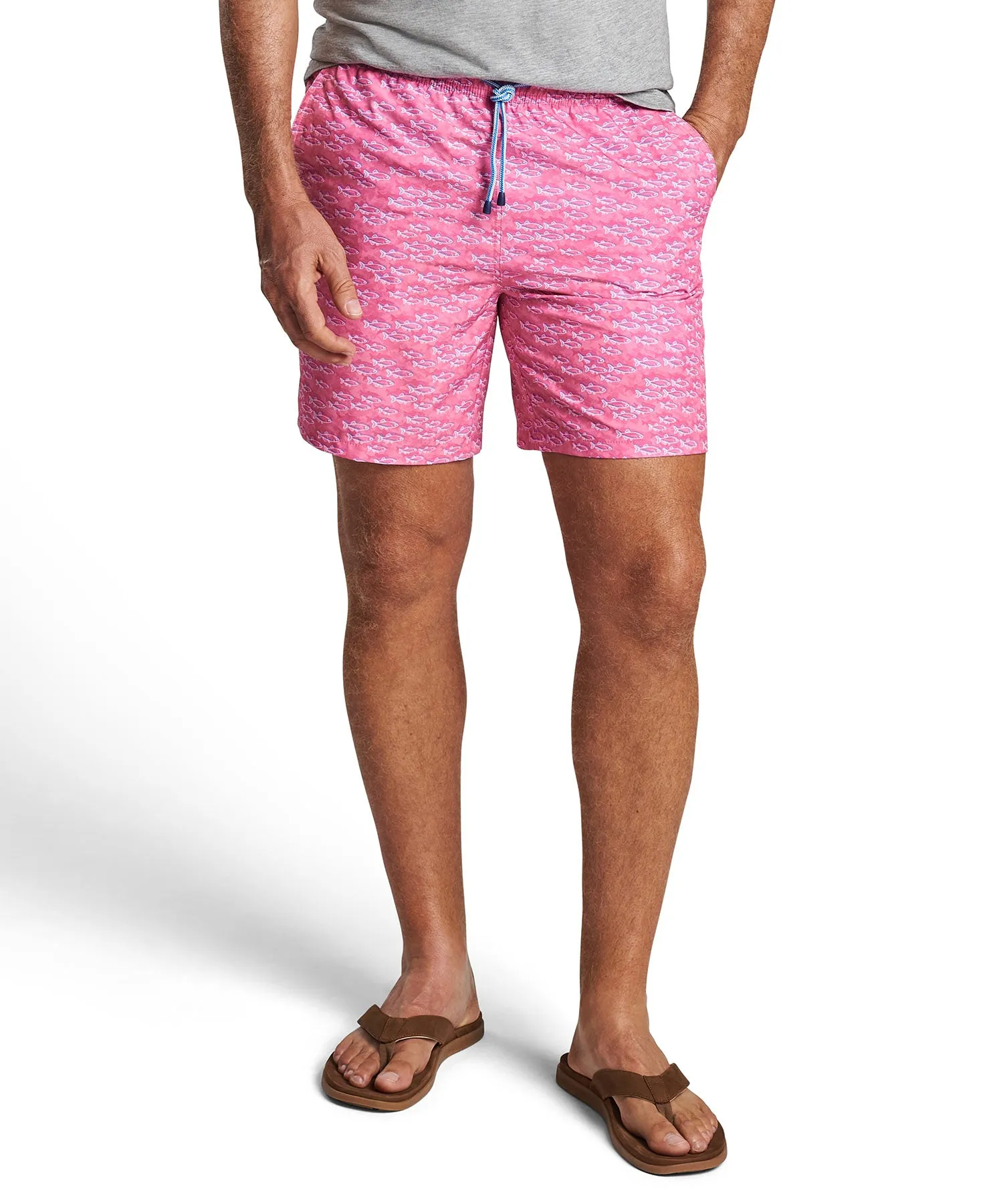 Peter Millar Fish Print Swim Trunk