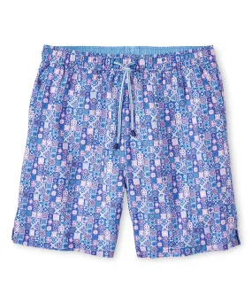 Peter Millar Mosaic Madness Print Swim Trunk