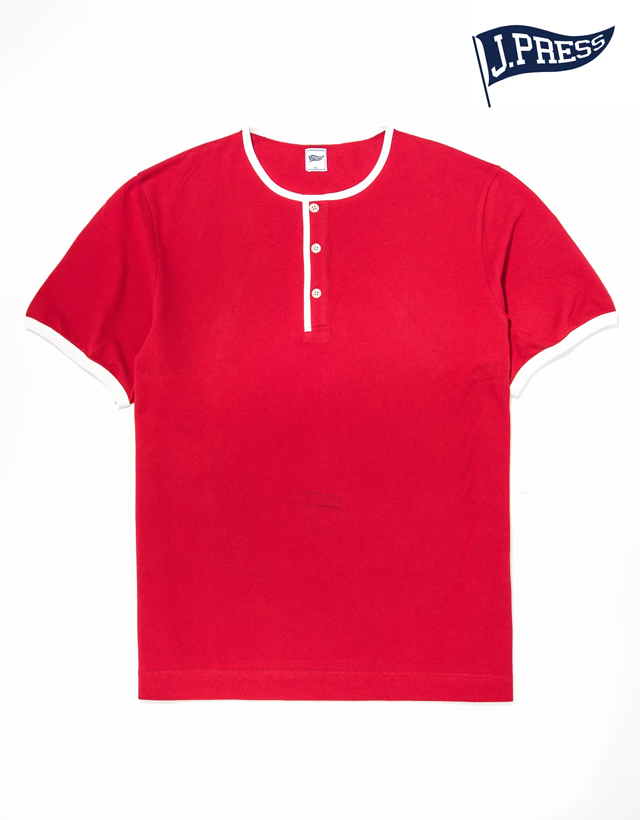 PIQUE HENLEY SHIRT - RED