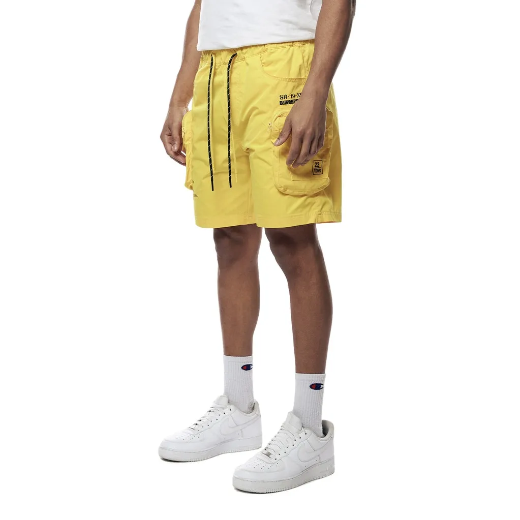 Printed Utility Lounge Windbreaker Shorts - Canary