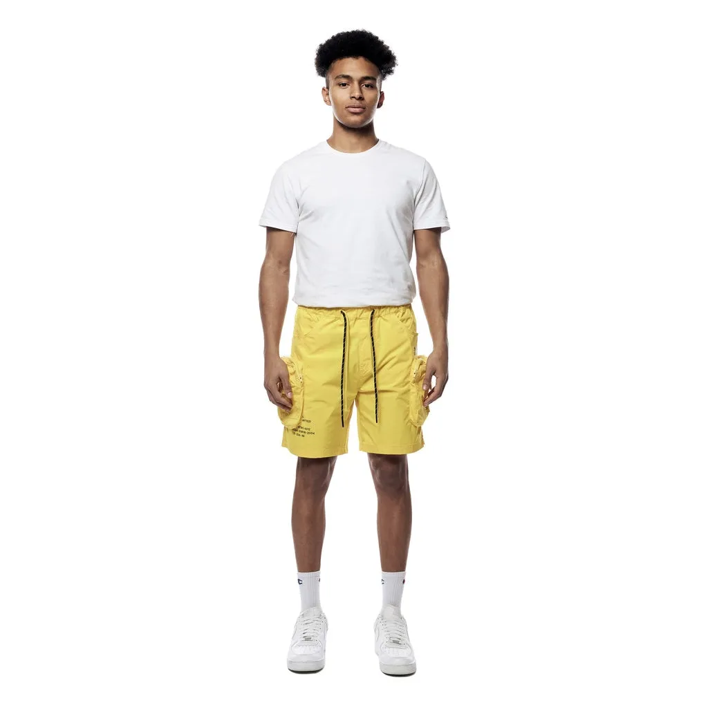 Printed Utility Lounge Windbreaker Shorts - Canary