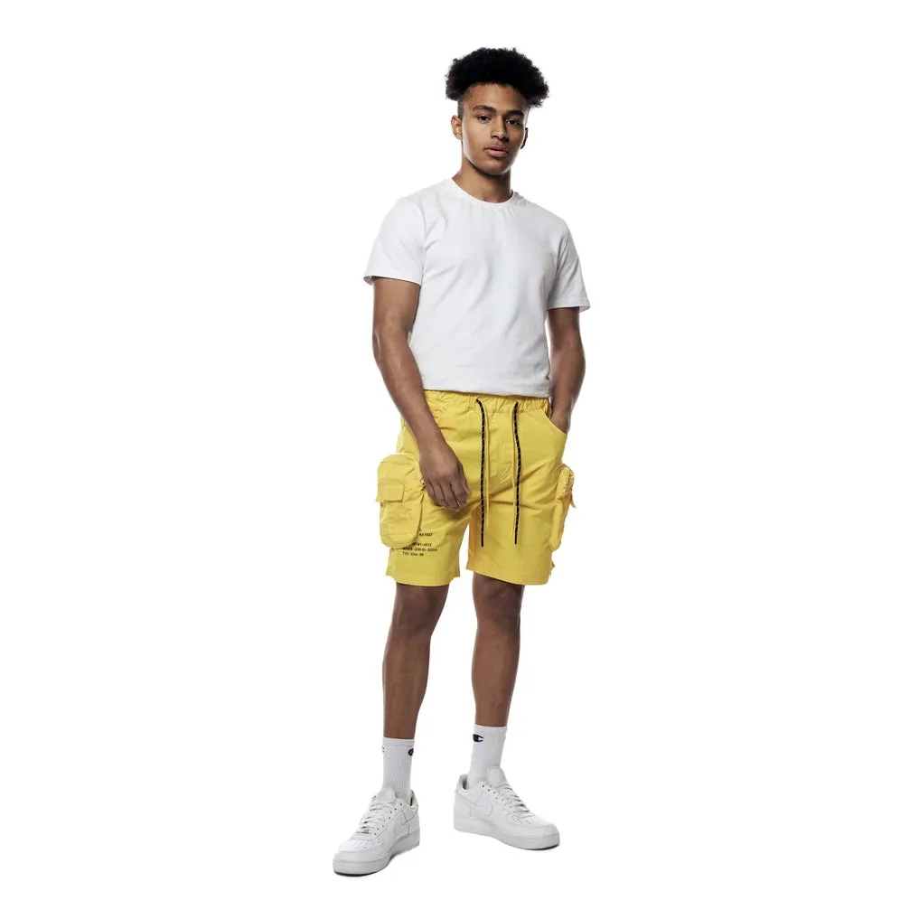 Printed Utility Lounge Windbreaker Shorts - Canary