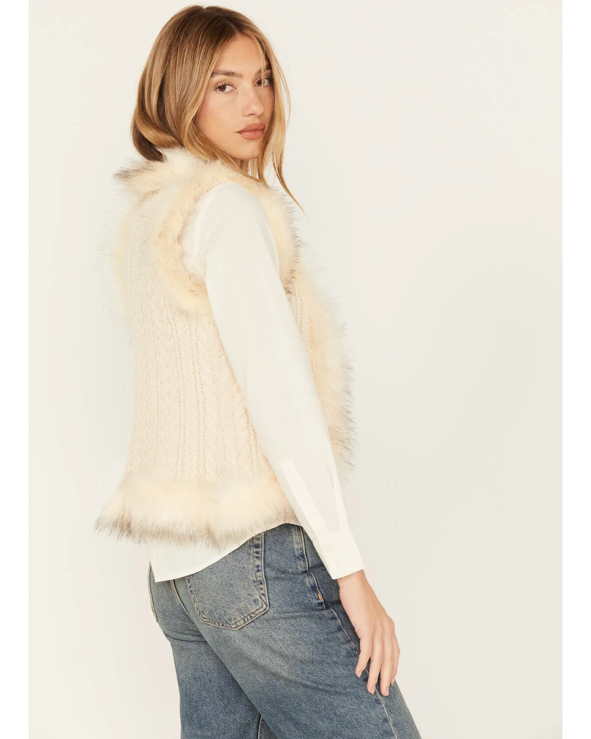 Product Name:  Shyanne Women's Fur Trim Knit Vest