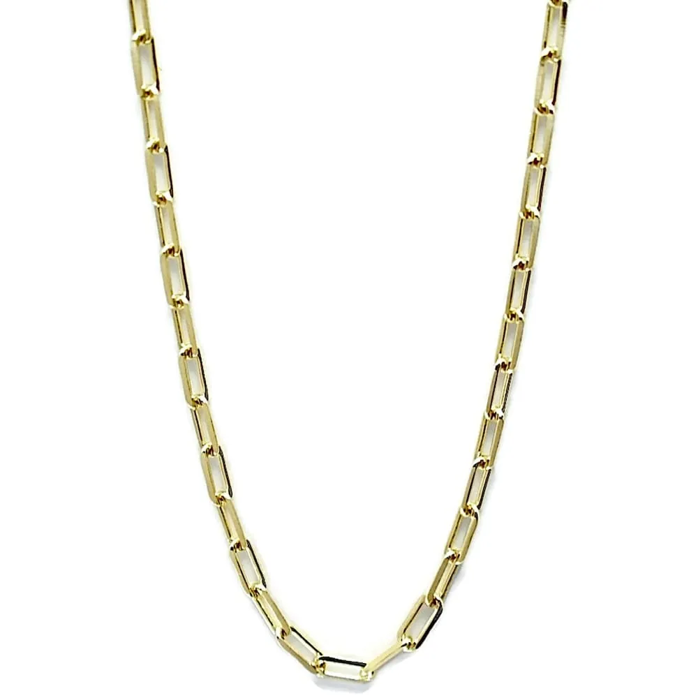 Rectangular flat links 18kts of gold plated chain.