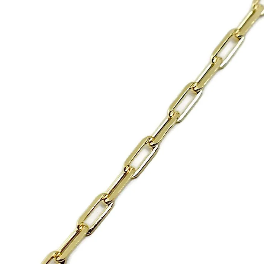 Rectangular flat links 18kts of gold plated chain.