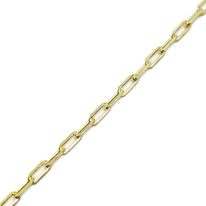 Rectangular flat links 18kts of gold plated chain.