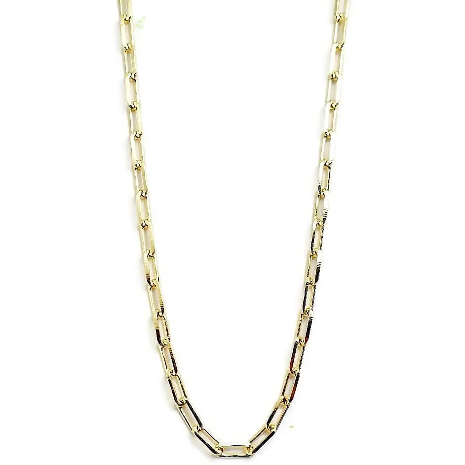 Rectangular flat links 18kts of gold plated chain.