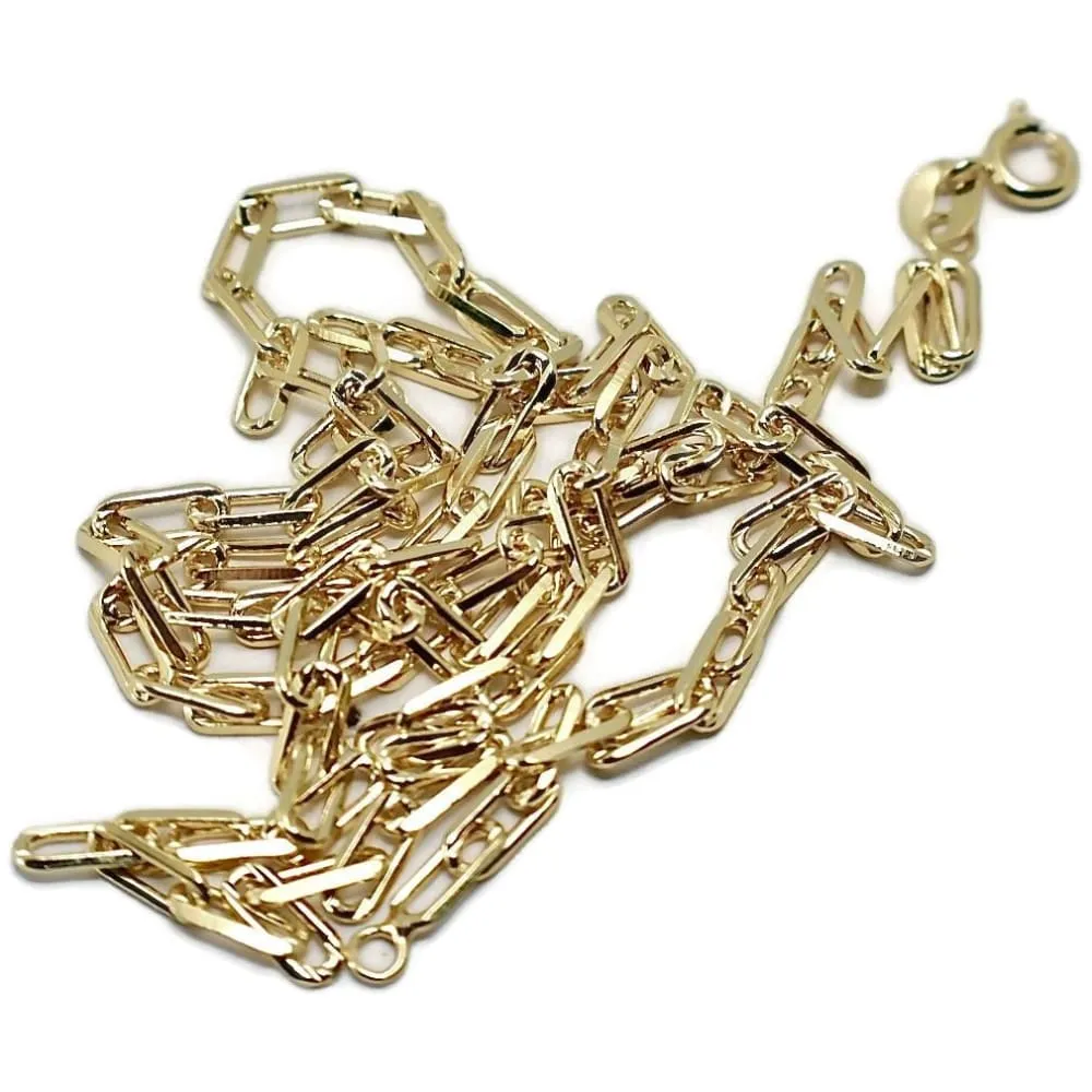 Rectangular flat links 18kts of gold plated chain.